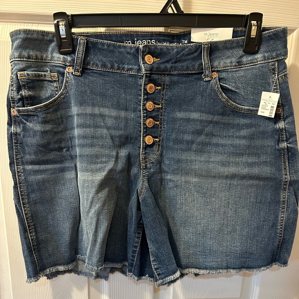 Maurices Blue Denim Jean Shorts with Button Fly